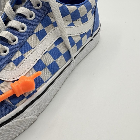 VANS Ward Checker Shoe Mens Size 9 Blue White Old Skool Skateboard Lace Up - Picture 10 of 10